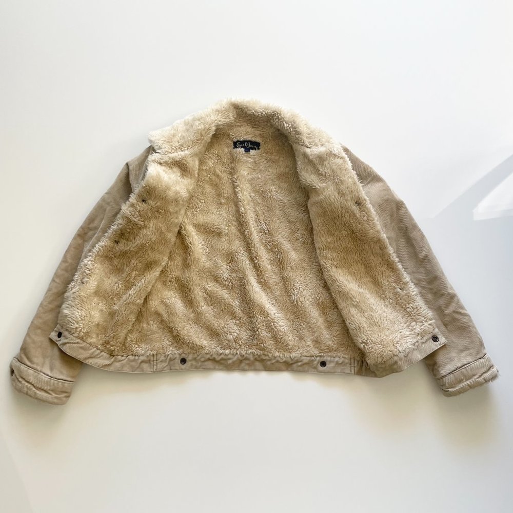 Earl Jeans Beige Sherpa-Lined Jacket - Picture 10 of 10
